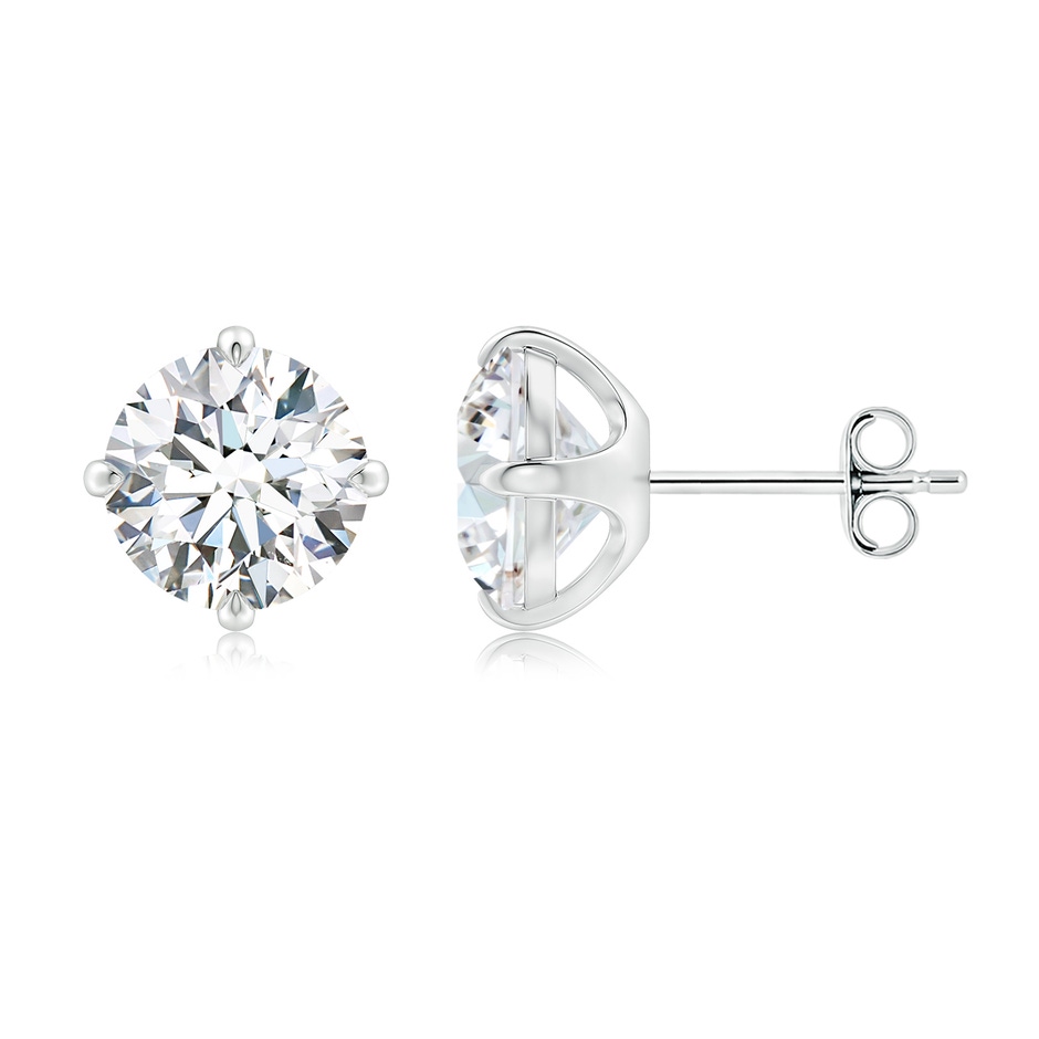 8.1mm FGVS Claw-Set Round Lab-Grown Diamond Solitaire Stud Earrings in 18K White Gold side 199