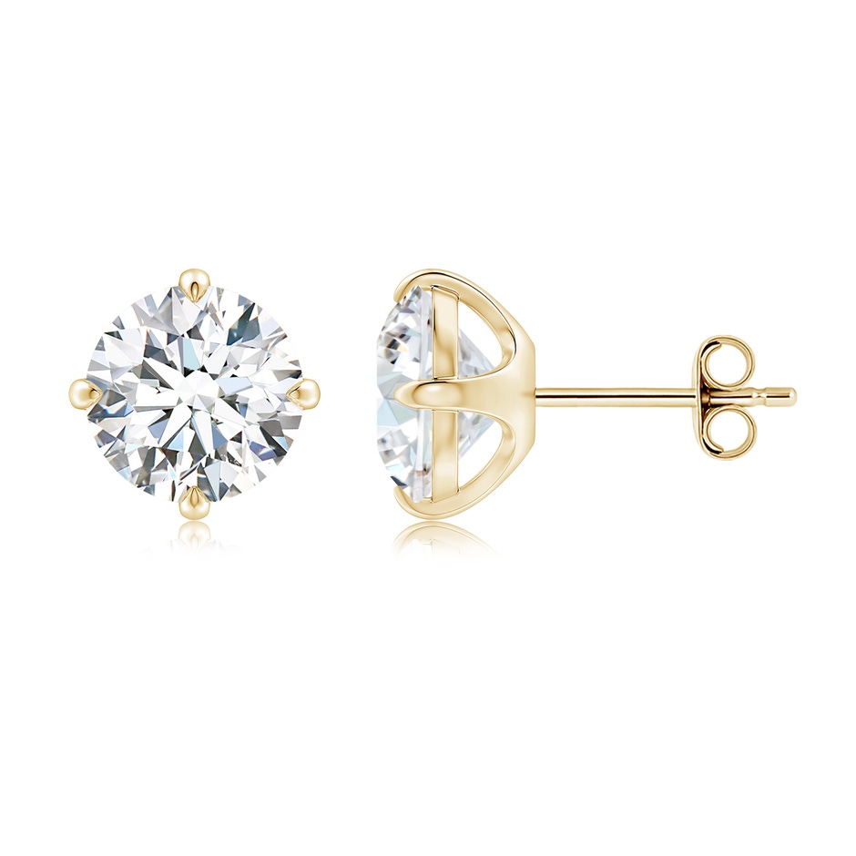 8.1mm FGVS Claw-Set Round Lab-Grown Diamond Solitaire Stud Earrings in 18K Yellow Gold side 199