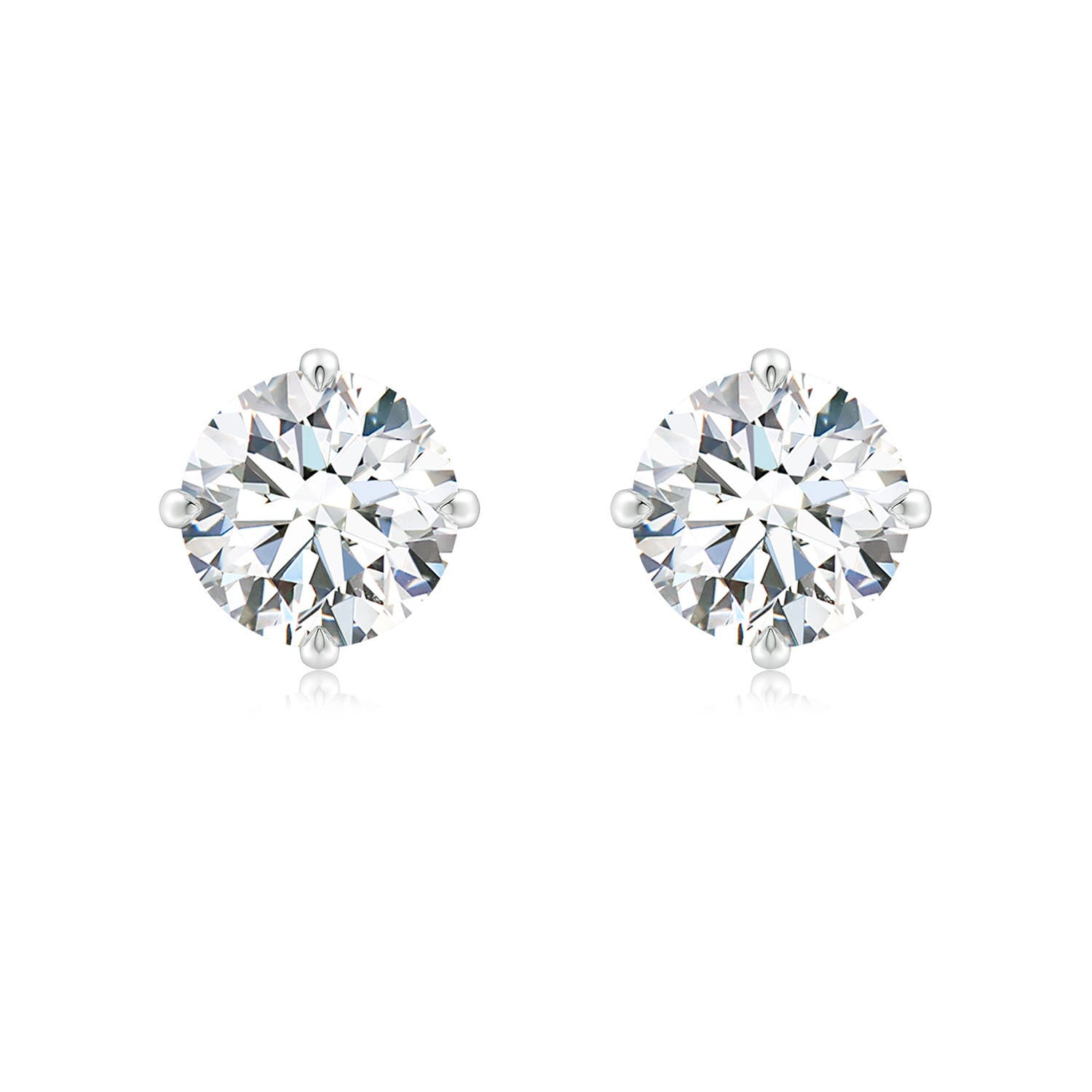 8.1mm FGVS Claw-Set Round Lab-Grown Diamond Solitaire Stud Earrings in P950 Platinum