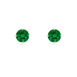 Yellow Gold Yellow Gold Lab Grown Emerald Earrings