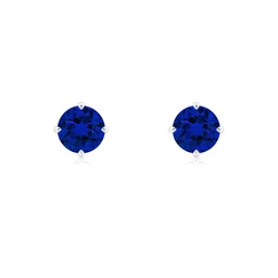 Earrings White Gold Lab Grown Blue Sapphire Earrings