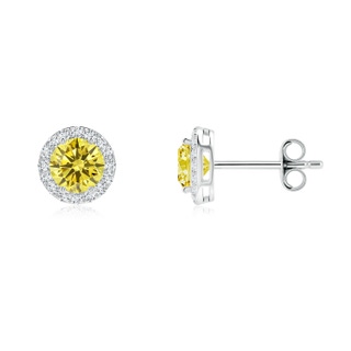 Round Fancy Intense, VS Lab Grown Yellow Diamond