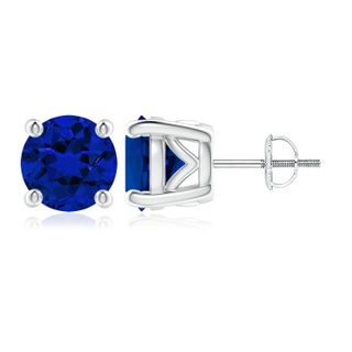 Round Lab-Grown Lab Grown Blue Sapphire