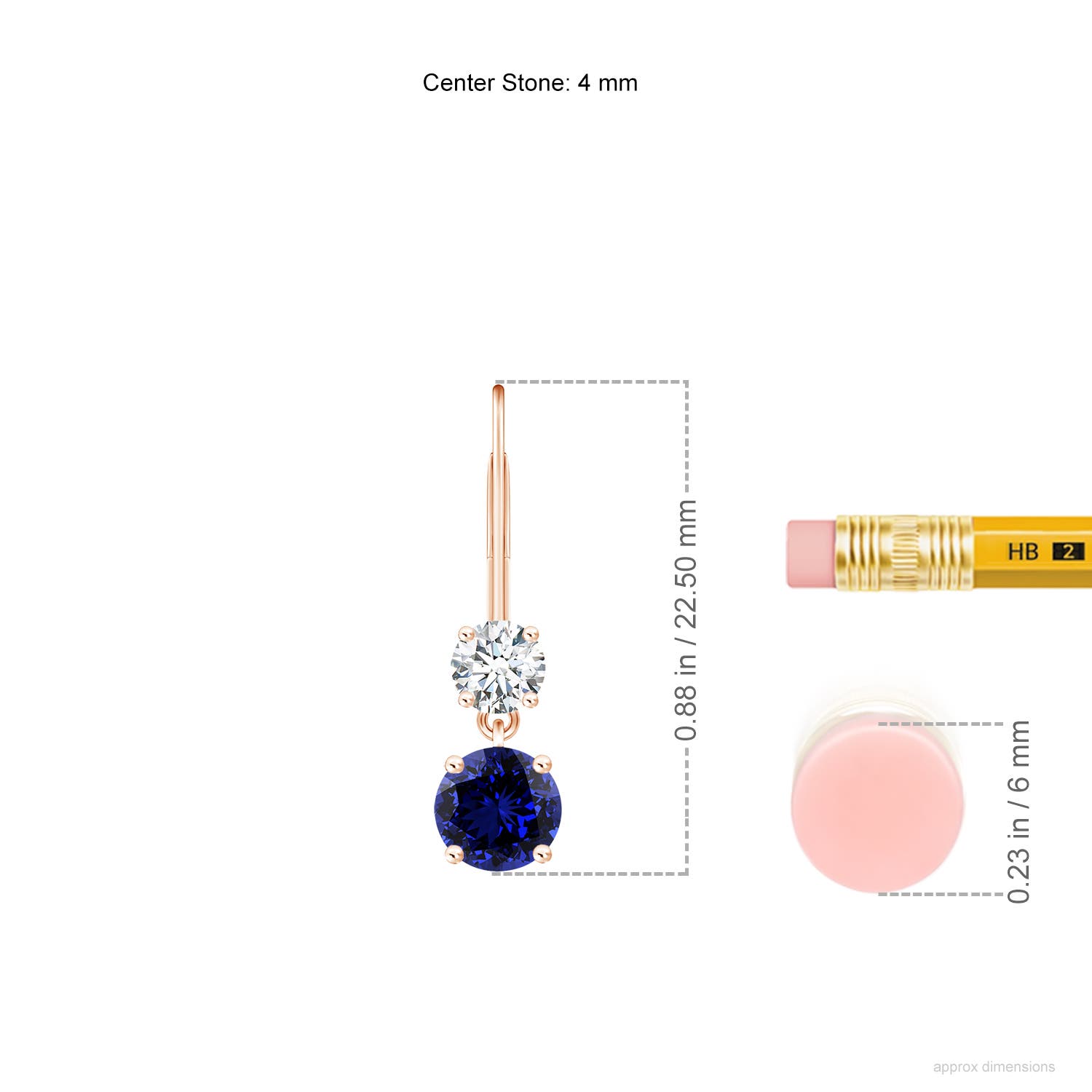 Premium - Lab-Grown Blue Sapphire / 0.8 CT / 14 KT Rose Gold