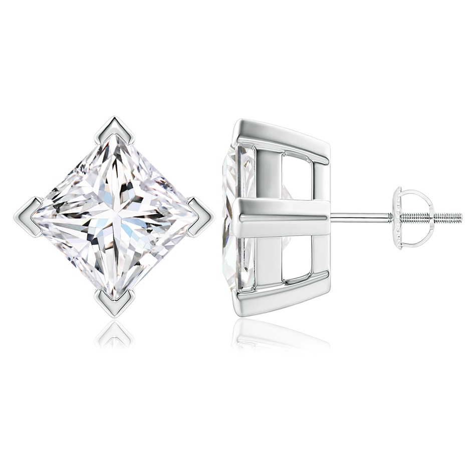 10.5mm FGVS V-Prong Set Princess-Cut Lab-Grown Diamond Stud Earrings in P950 Platinum 