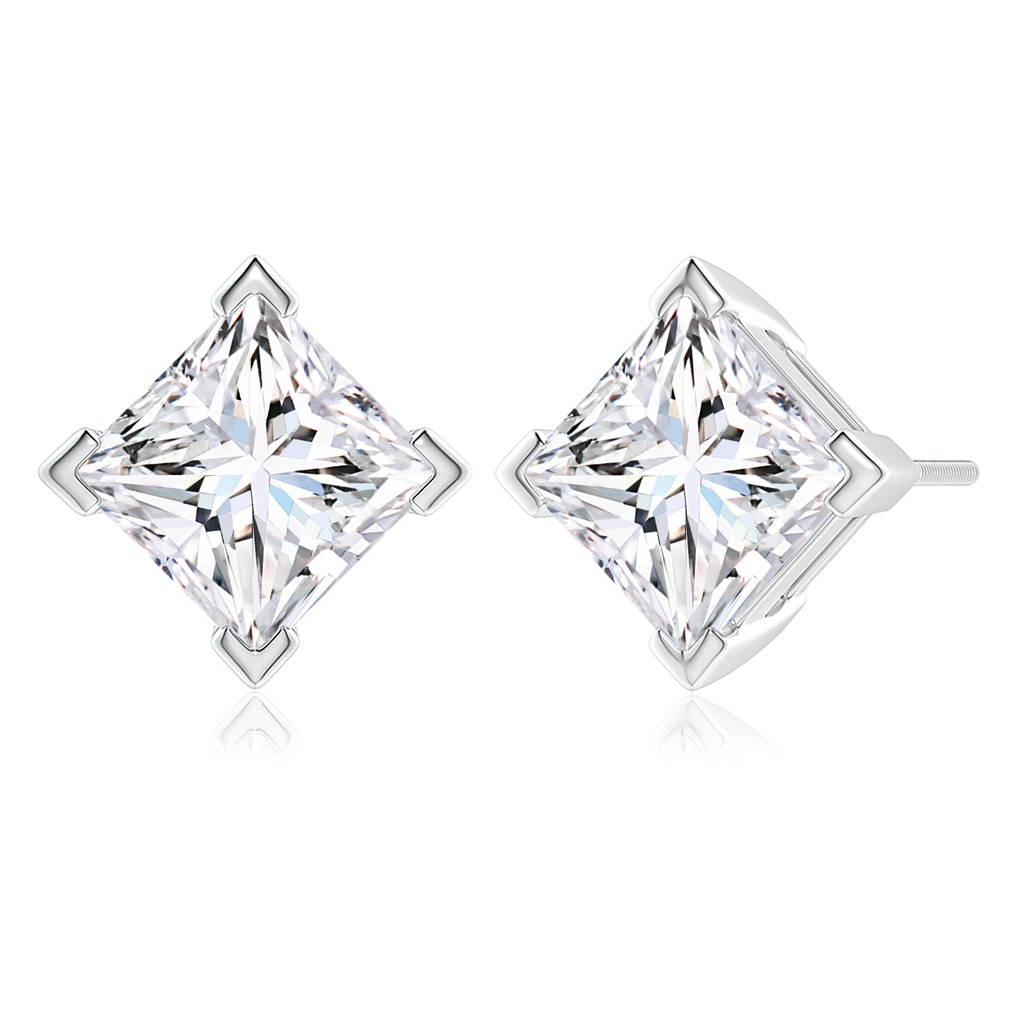 10.5mm FGVS V-Prong Set Princess-Cut Lab-Grown Diamond Stud Earrings in P950 Platinum - side 199