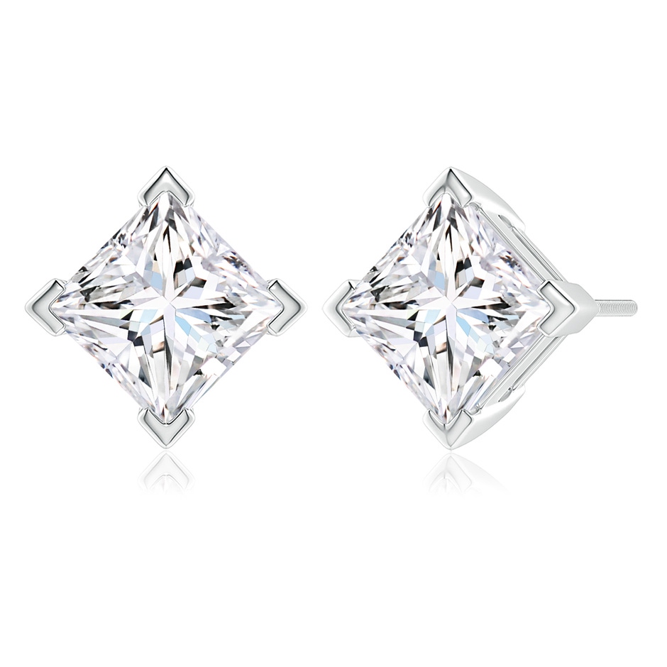 10.5mm FGVS V-Prong Set Princess-Cut Lab-Grown Diamond Stud Earrings in P950 Platinum side 199