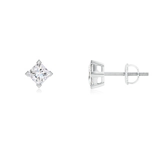 3.5mm FGVS Lab-Grown Princess-Cut Diamond Stud Earrings in P950 Platinum