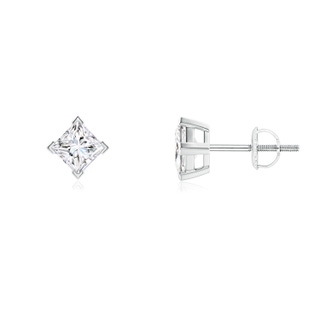 3.9mm FGVS Lab-Grown Princess-Cut Diamond Stud Earrings in P950 Platinum