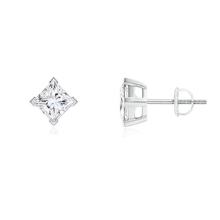 4.4mm FGVS Lab-Grown Princess-Cut Diamond Stud Earrings in P950 Platinum