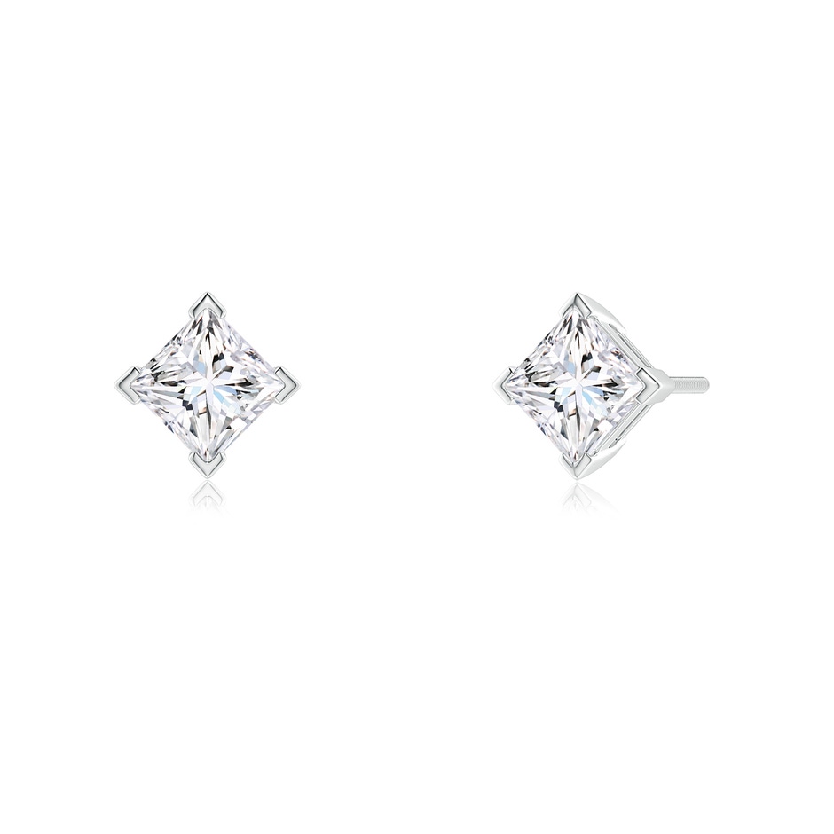 4.4mm FGVS V-Prong Set Princess-Cut Lab-Grown Diamond Stud Earrings in P950 Platinum side 199
