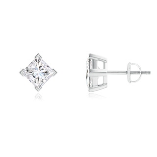 4.9mm FGVS Lab-Grown Princess-Cut Diamond Stud Earrings in P950 Platinum