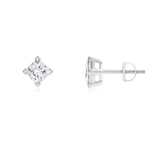 4mm FGVS Lab-Grown Princess-Cut Diamond Stud Earrings in P950 Platinum