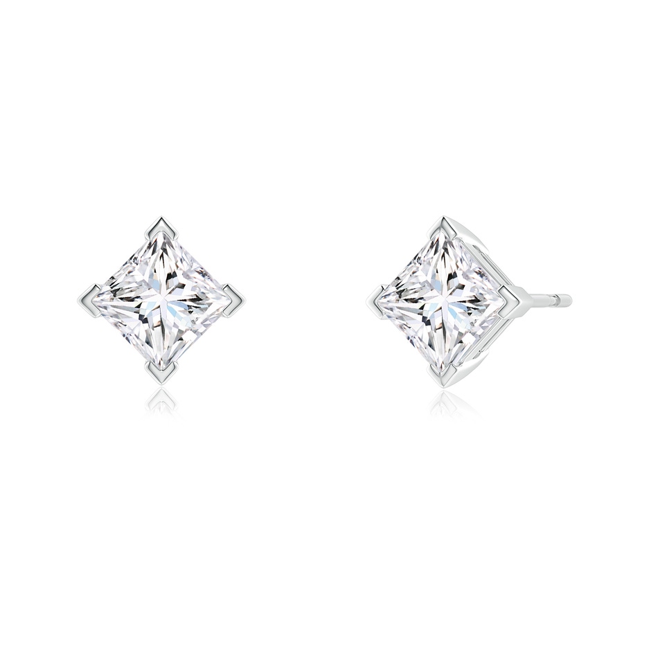 5.1mm FGVS V-Prong Set Princess-Cut Lab-Grown Diamond Stud Earrings in White Gold side 199