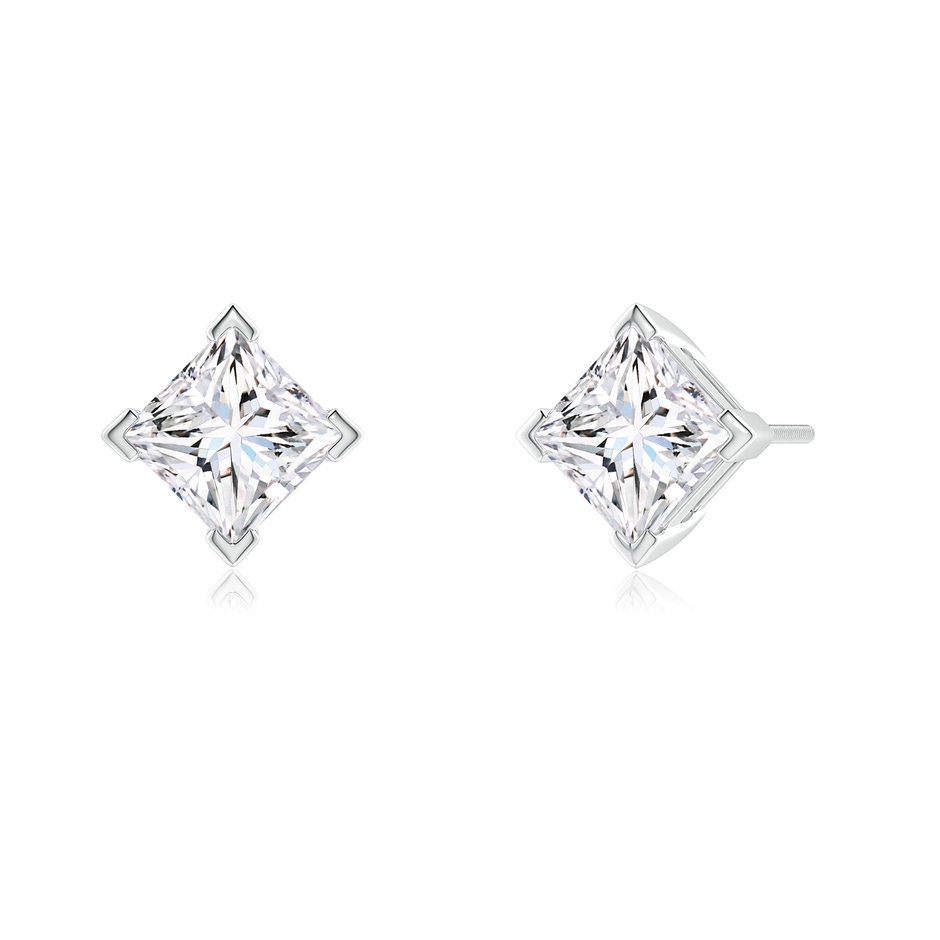 5.5mm FGVS V-Prong Set Princess-Cut Lab-Grown Diamond Stud Earrings in P950 Platinum side 199