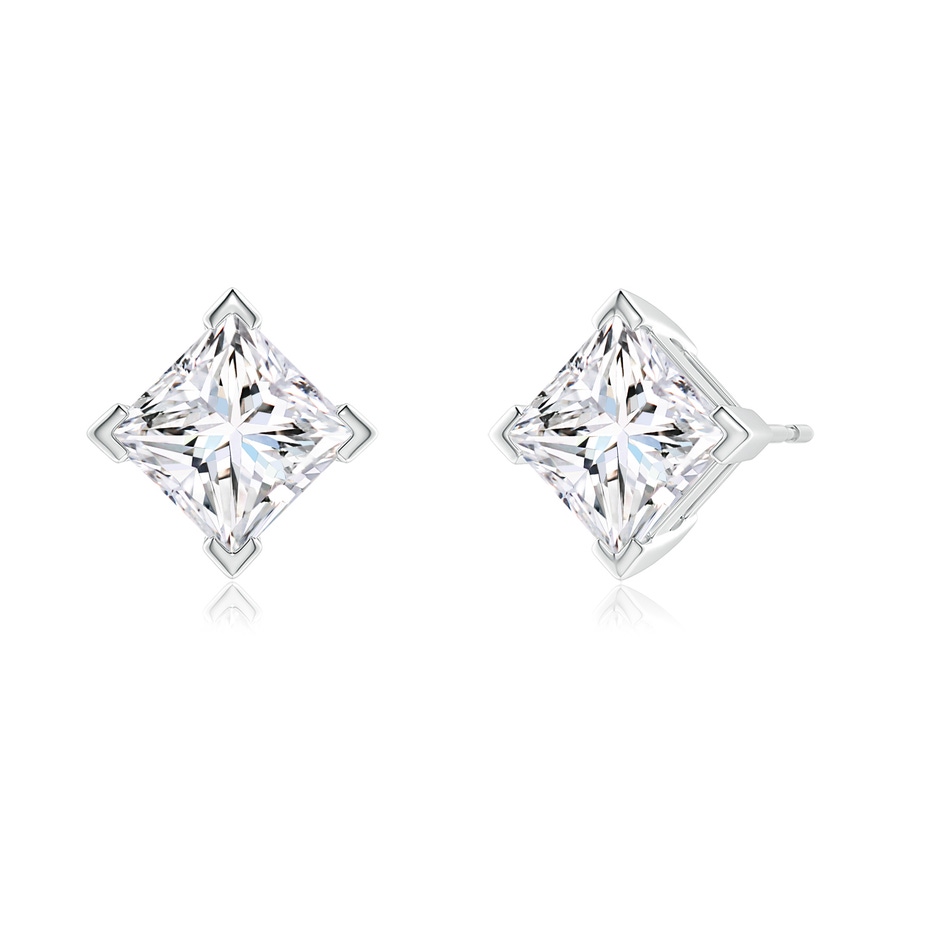 6.2mm FGVS V-Prong Set Princess-Cut Lab-Grown Diamond Stud Earrings in White Gold side 199