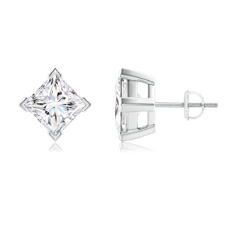 6.5mm FGVS Lab-Grown Princess-Cut Diamond Stud Earrings in P950 Platinum