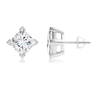 6.8mm FGVS Lab-Grown Princess-Cut Diamond Stud Earrings in P950 Platinum