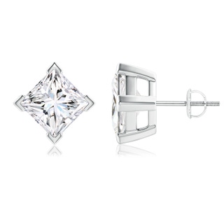 7.4mm FGVS Lab-Grown Princess-Cut Diamond Stud Earrings in P950 Platinum