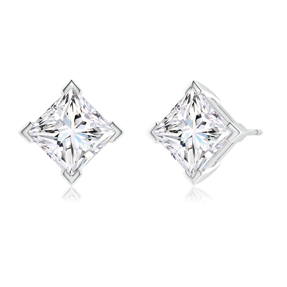 7.4mm FGVS V-Prong Set Princess-Cut Lab-Grown Diamond Stud Earrings in White Gold side 199