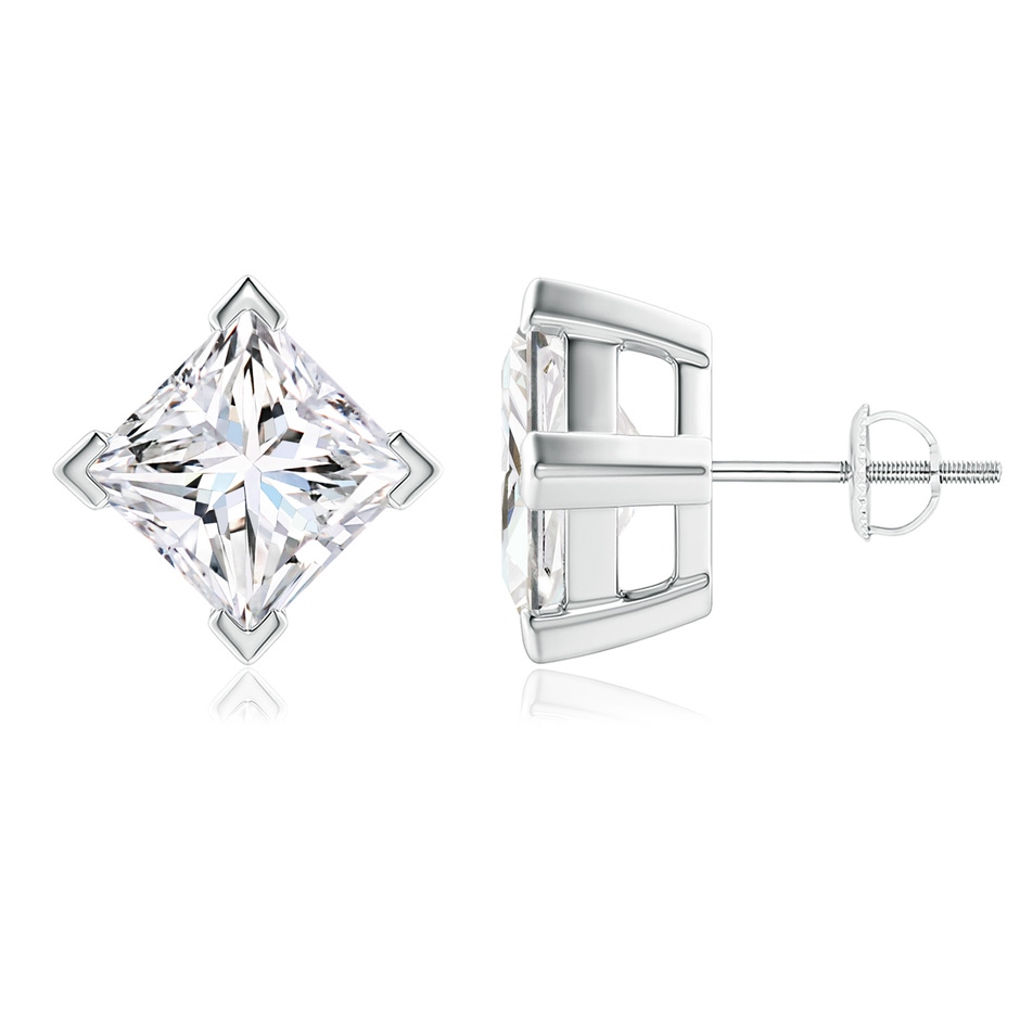 7.9mm FGVS V-Prong Set Princess-Cut Lab-Grown Diamond Stud Earrings in P950 Platinum 
