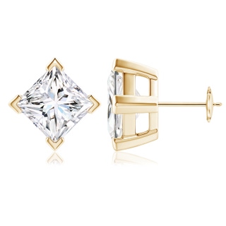 9.4mm FGVS Lab-Grown Princess-Cut Diamond Stud Earrings in 10K Yellow Gold