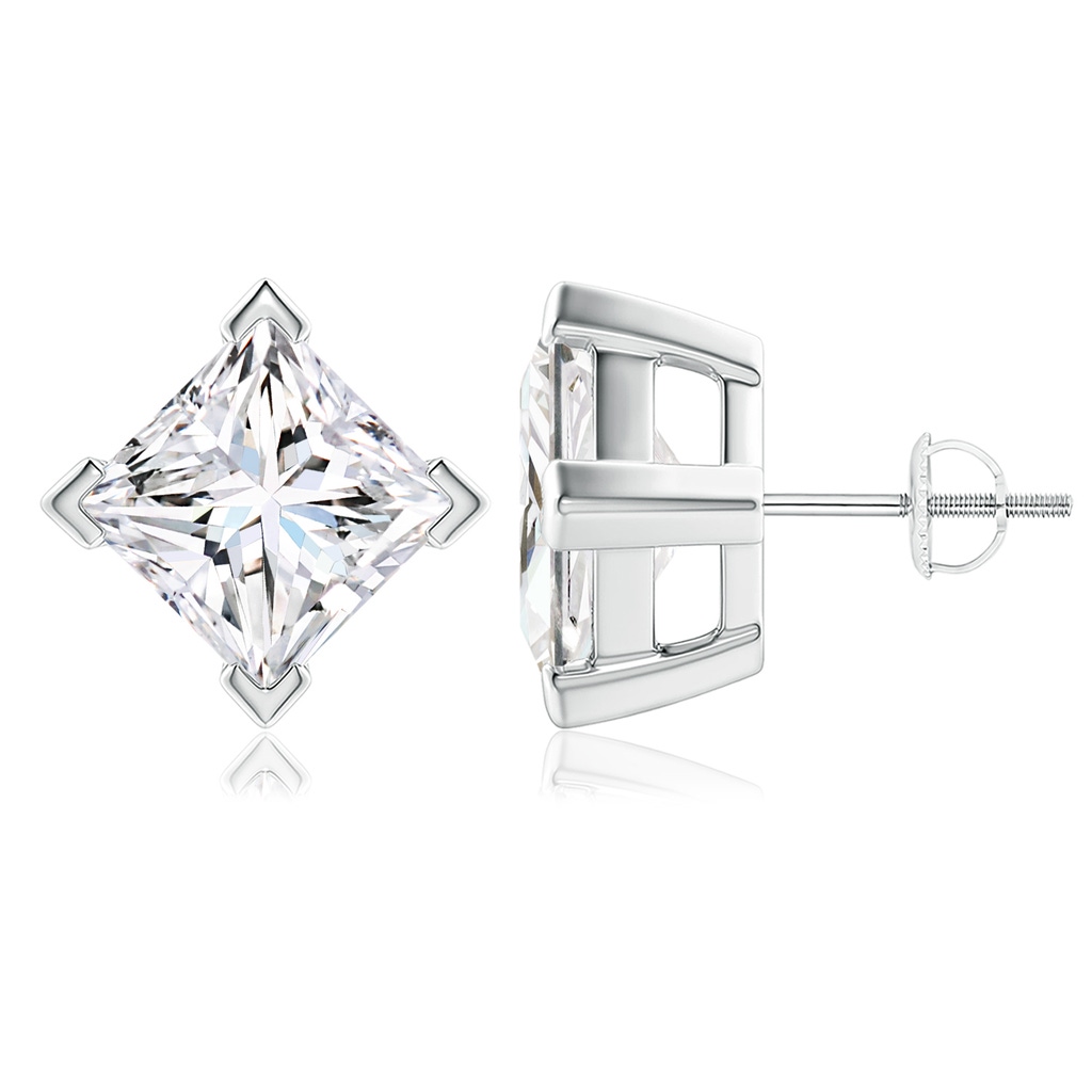 9.4mm FGVS Lab-Grown Princess-Cut Diamond Stud Earrings in P950 Platinum