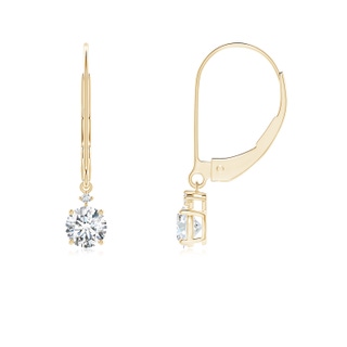 4.1mm FGVS Lab-Grown Solitaire Diamond Dangle Earrings in 10K Yellow Gold