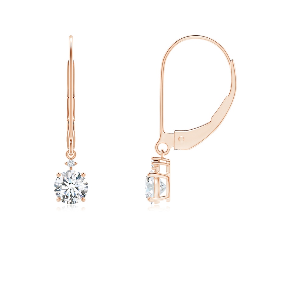 4.1mm FGVS Lab-Grown Solitaire Diamond Dangle Earrings in 18K Rose Gold 