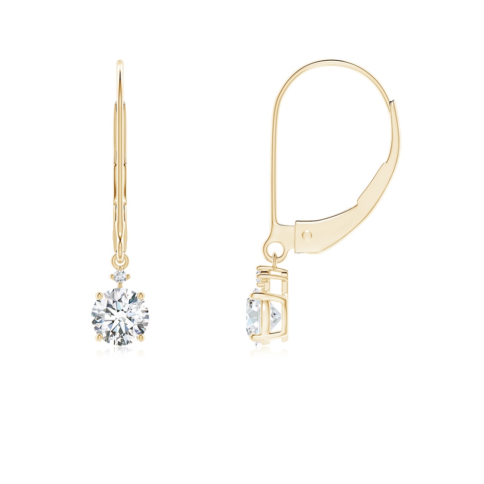 4.1mm FGVS Lab-Grown Solitaire Diamond Dangle Earrings in 9K Yellow Gold 