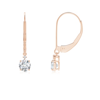 4.1mm FGVS Lab-Grown Solitaire Diamond Dangle Earrings in Rose Gold