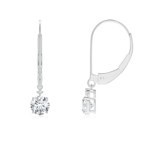 4.1mm FGVS Lab-Grown Solitaire Diamond Dangle Earrings in White Gold