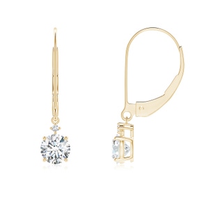 4.6mm FGVS Lab-Grown Solitaire Diamond Dangle Earrings in 10K Yellow Gold
