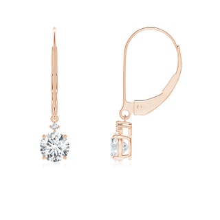 4.6mm FGVS Lab-Grown Solitaire Diamond Dangle Earrings in 9K Rose Gold