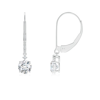 4.6mm FGVS Lab-Grown Solitaire Diamond Dangle Earrings in P950 Platinum