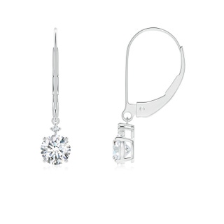 4.6mm FGVS Lab-Grown Solitaire Diamond Dangle Earrings in White Gold