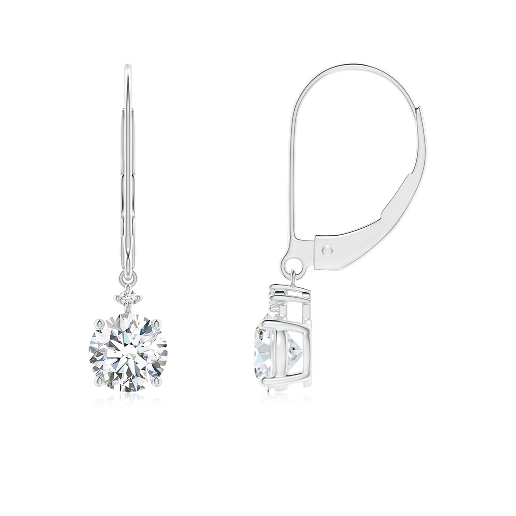 5.2mm FGVS Lab-Grown Solitaire Diamond Dangle Earrings in White Gold
