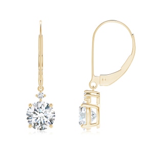 5.9mm FGVS Lab-Grown Solitaire Diamond Dangle Earrings in 10K Yellow Gold