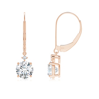 5.9mm FGVS Lab-Grown Solitaire Diamond Dangle Earrings in 9K Rose Gold