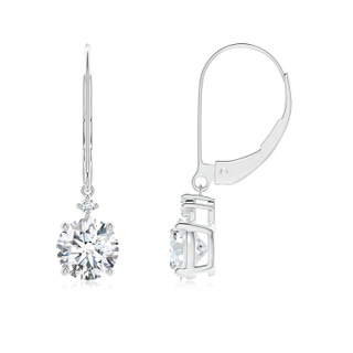 5.9mm FGVS Lab-Grown Solitaire Diamond Dangle Earrings in White Gold