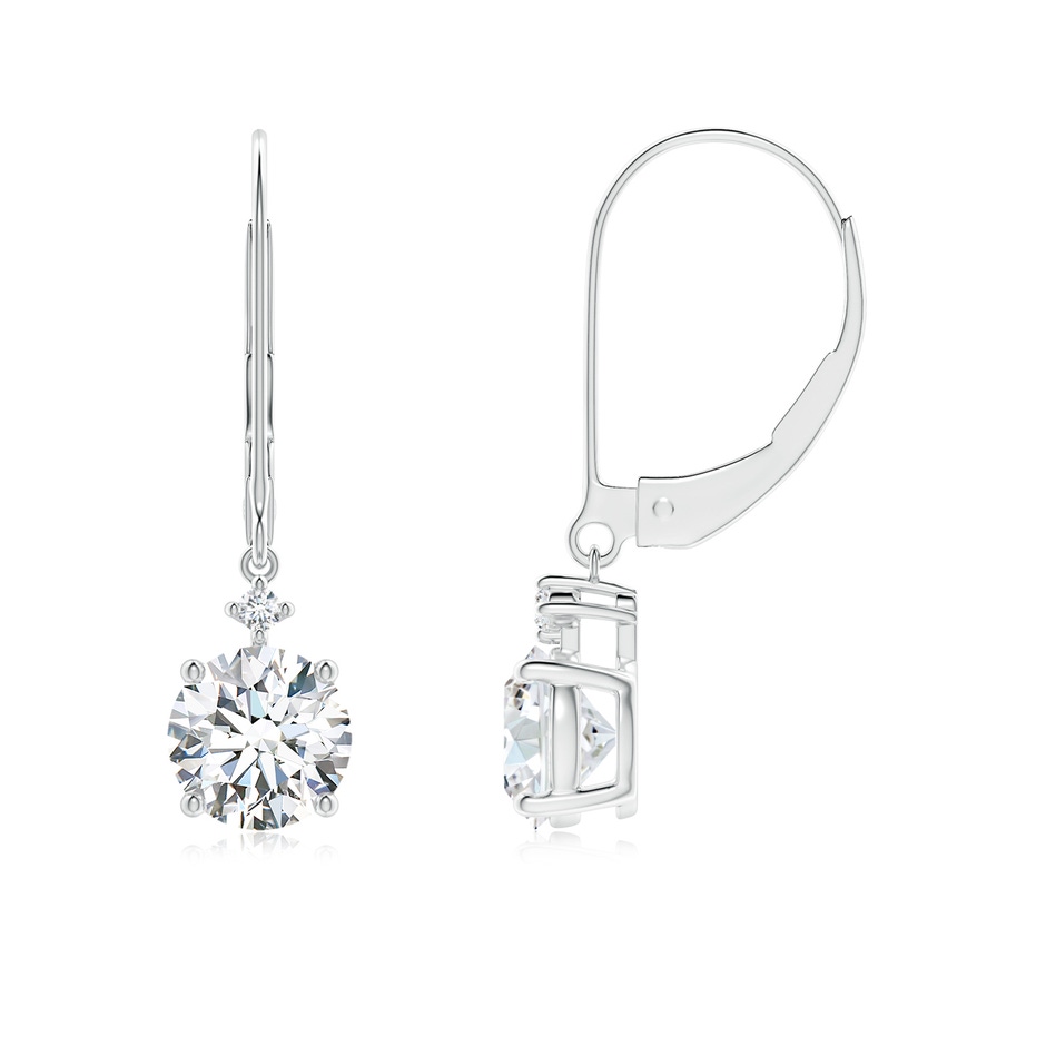 5.9mm FGVS Lab-Grown Solitaire Diamond Dangle Earrings in White Gold 