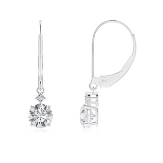 5mm FGVS Lab-Grown Solitaire Diamond Dangle Earrings in White Gold