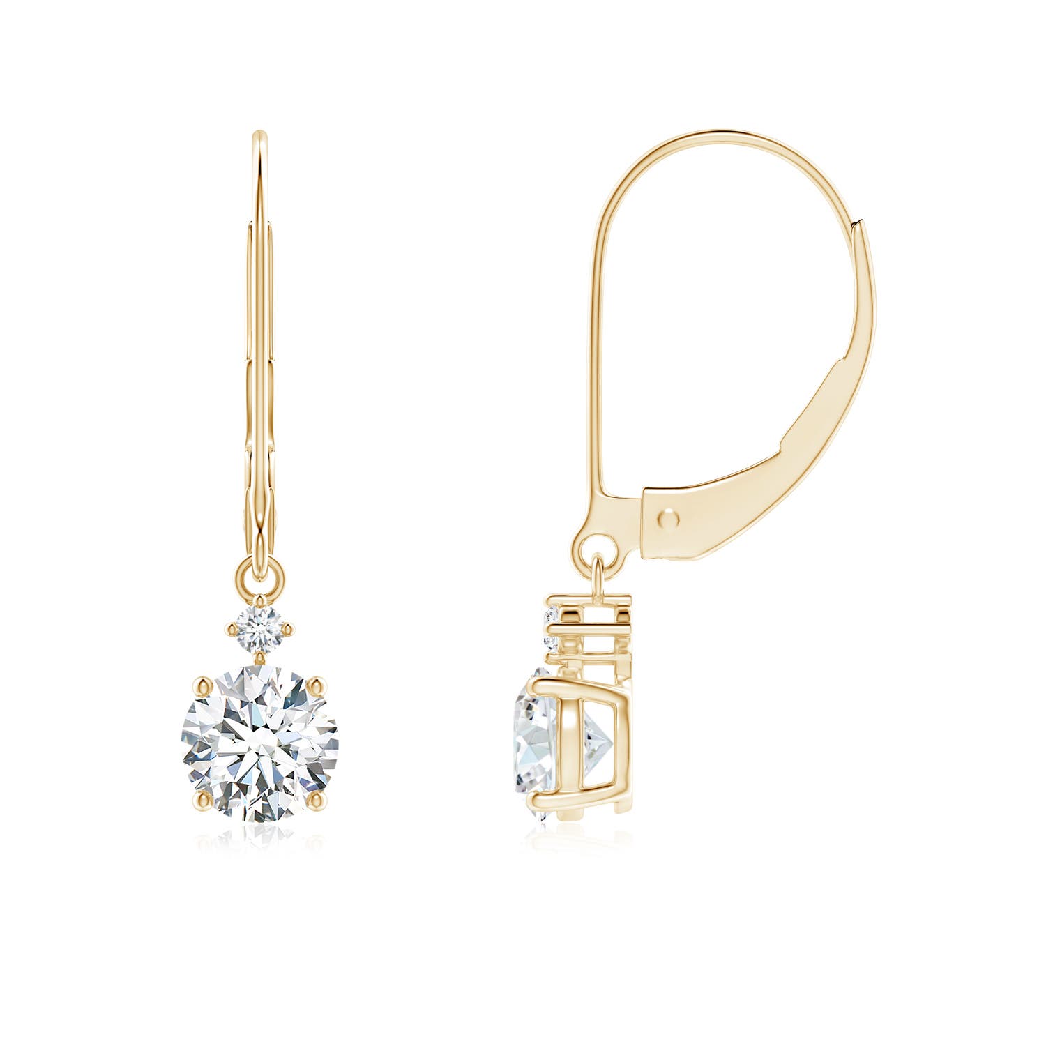 Lab Grown Solitaire Diamond Dangle Earrings Angara Lab Grown Solitaire Diamond Dangle Earrings Angara