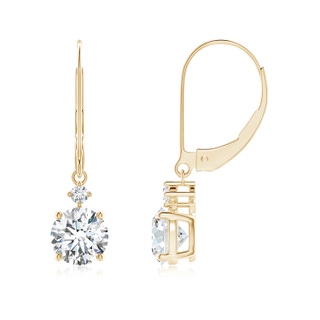6.4mm FGVS Lab-Grown Solitaire Diamond Dangle Earrings in 10K Yellow Gold