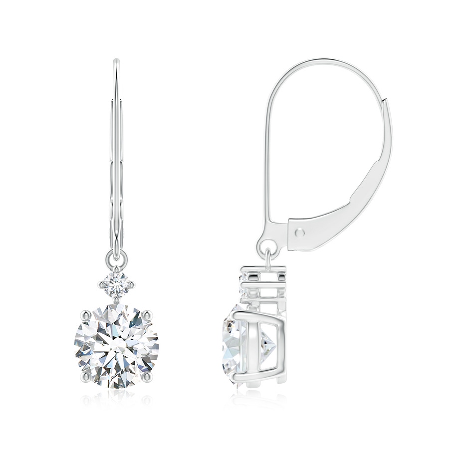 6.4mm FGVS Lab-Grown Solitaire Diamond Dangle Earrings in P950 Platinum 