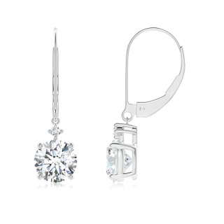 6.5mm FGVS Lab-Grown Solitaire Diamond Dangle Earrings in White Gold