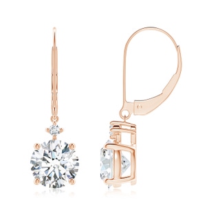 7.4mm FGVS Lab-Grown Solitaire Diamond Dangle Earrings in 18K Rose Gold