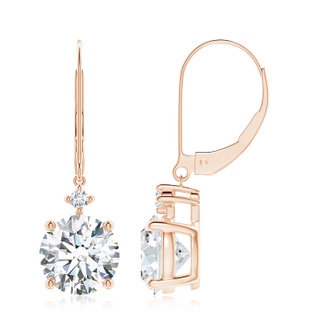 8.1mm FGVS Lab-Grown Solitaire Diamond Dangle Earrings in 10K Rose Gold