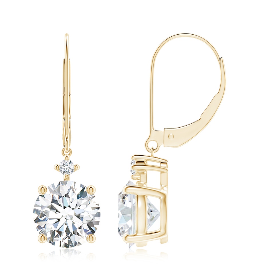 8.1mm FGVS Lab-Grown Solitaire Diamond Dangle Earrings in Yellow Gold 