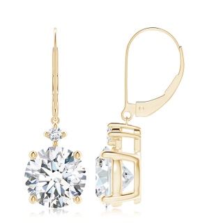 8.9mm FGVS Lab-Grown Solitaire Diamond Dangle Earrings in 10K Yellow Gold